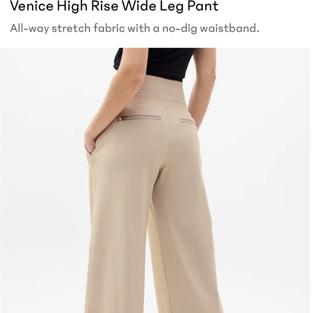 Athleta High Rise Wide Leg Pants in Cream